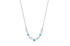  Into The Blue - Colliers maillons - Argent / Rhodié - Turquoise - 43cm